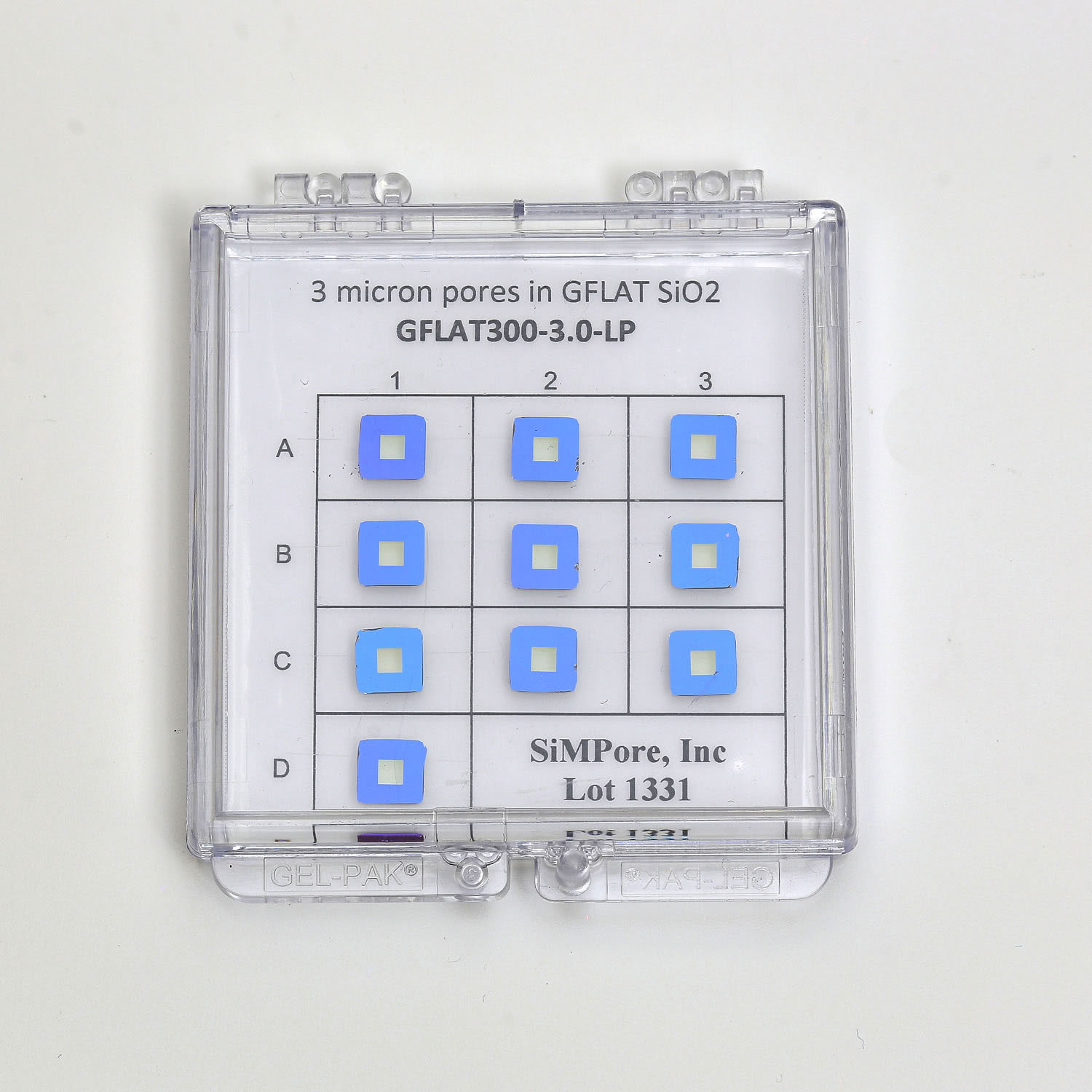 NTGFLAT3-1Q-3LP Mikroporöse Siliziumoxid-Membranen (G-FLAT) mit Poren