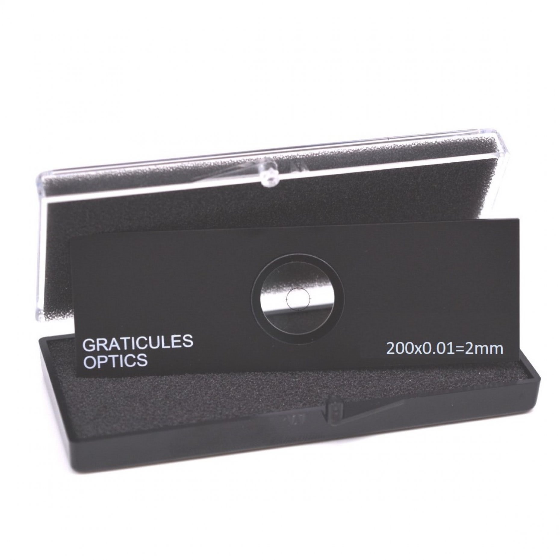 L4213_1ukQDvD7kU1YgI Vertikaler Objektträger-Mikrometer für Durchlicht (Länge: 2 mm, Unterteilung: 0,01 mm)