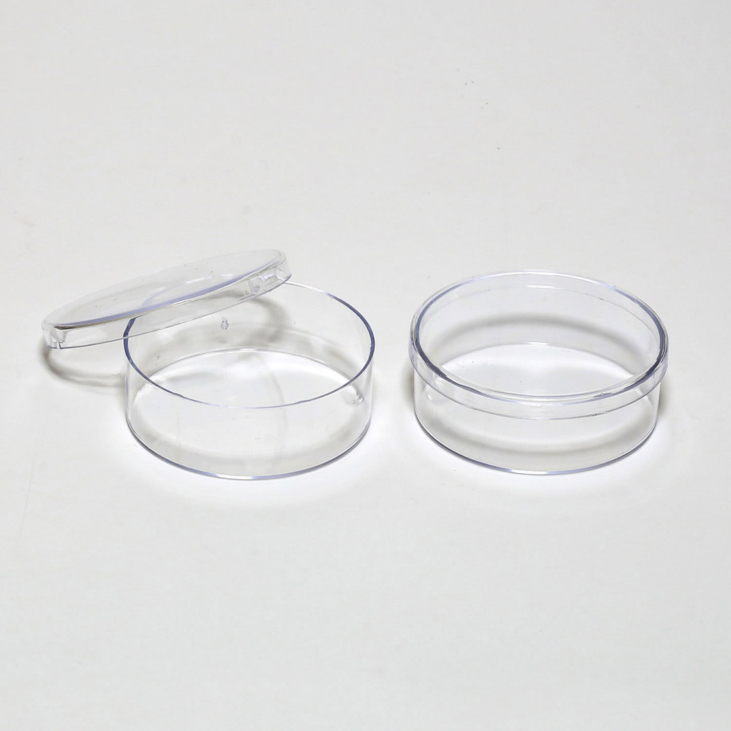 G3959 Runde Polystyrol-Dosen, klar