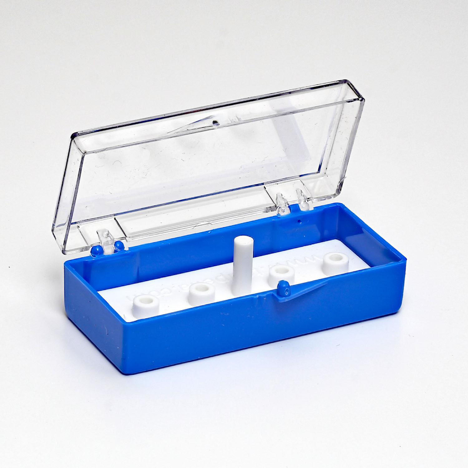Aufbewahrungsschachtel für 4 Stiftprobenteller von je Ø 12,7mm Aufbewahrungsschachtel für 4 Stiftprobenteller von je Ø 12,7mm