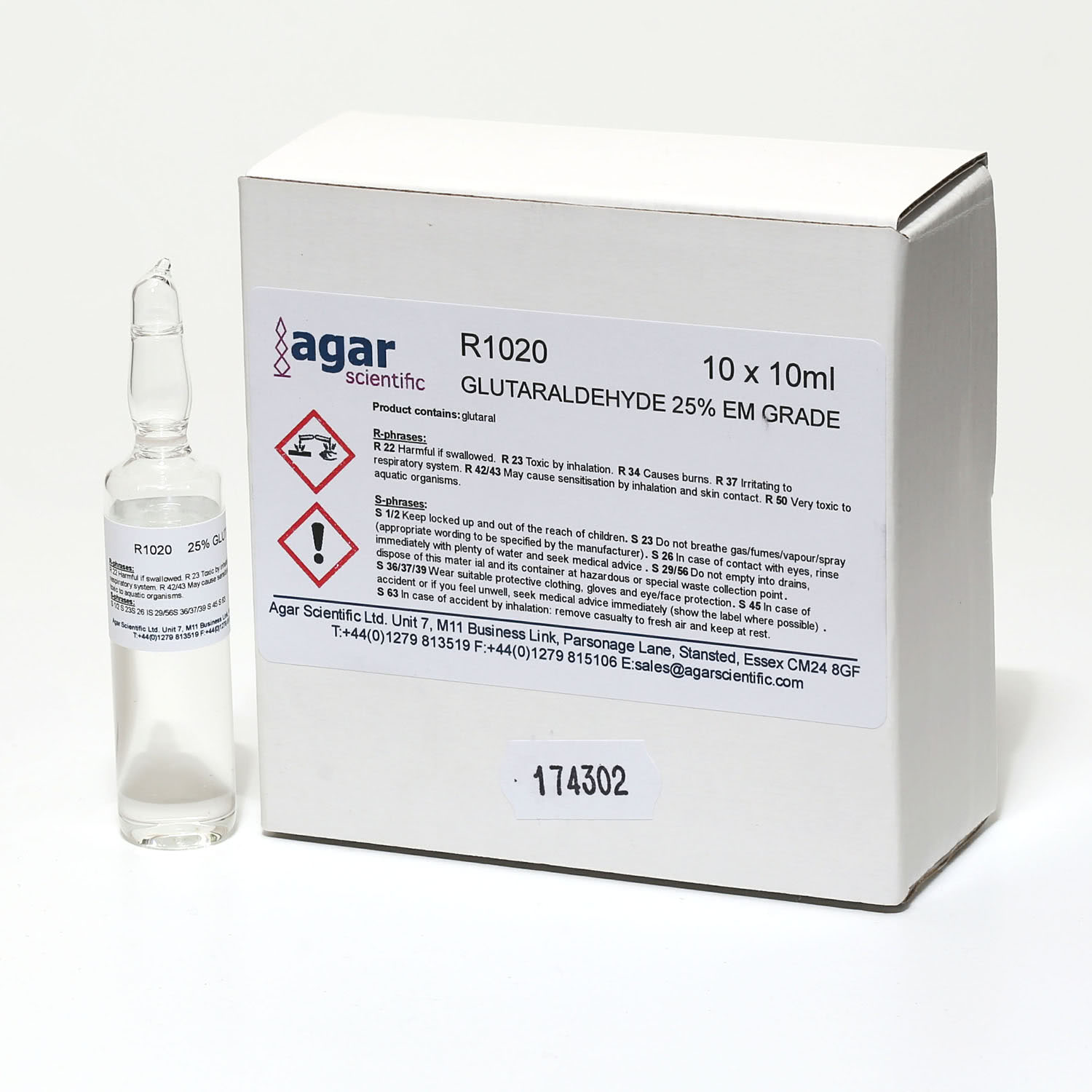 R1020_1 Glutaraldehyd 25% EM Grade, 10 Ampullen je 10 ml