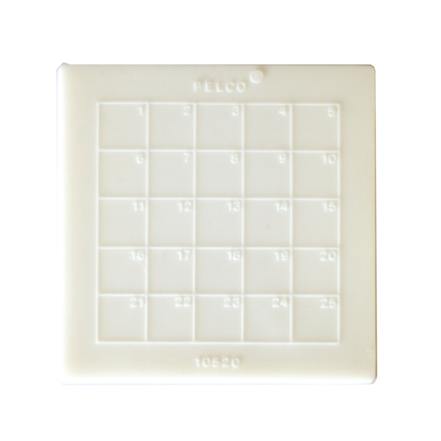 Silikonpad 70 x 70mm, viereckig, nummeriert (1-25) - Haftplatte zur Fixierung von EM-Grids