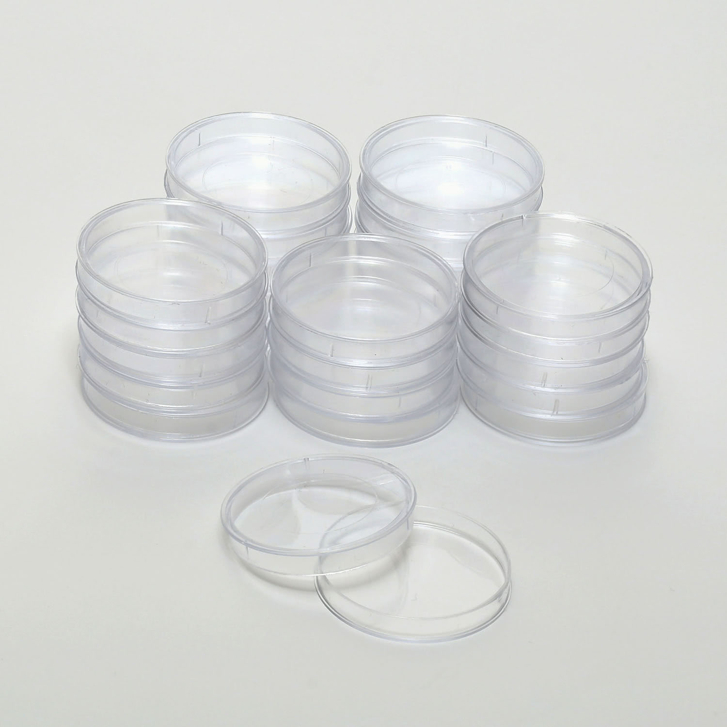 G4024_1 Runde Dose aus Polystyrol mit Griffrand, transparent