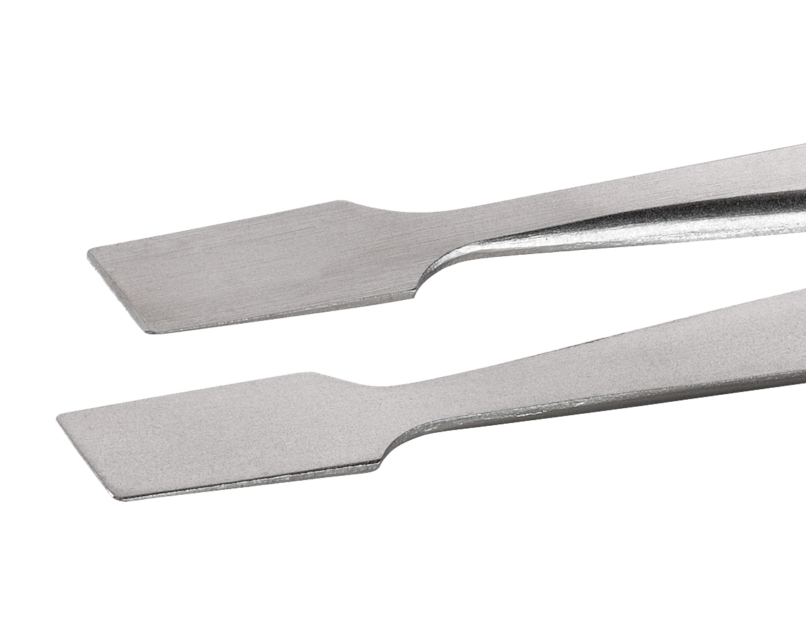 Pinzette mit flachen Spaten-Spitzen (ideal-tek), Typ 34A, hochpräzise, Material SA