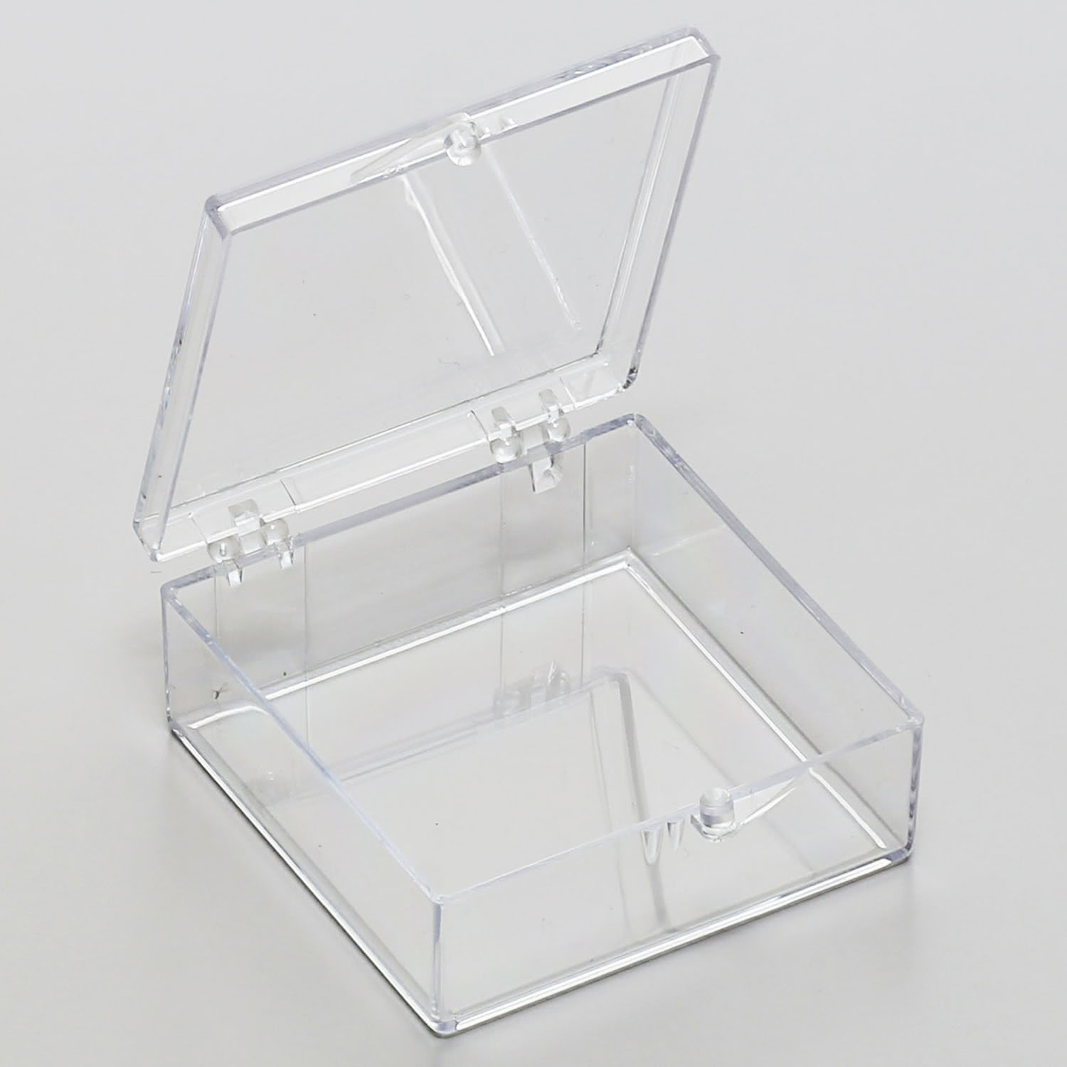 Polystyrol-Schachtel 50mm x 50mm x 18mm, transparent