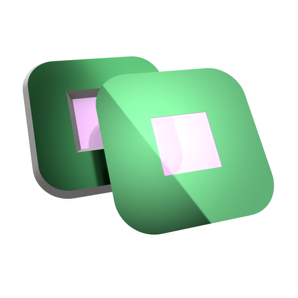 Mikroporöse Siliziumnitrid Membranen mit (1 Fenster 2000 µm) mit Poren 0,5 nm und 20% Porosität, 400 nm Mikroporöse Siliziumnitrid Membranen mit (1 Fenster 2000 µm) mit Poren 0,5 nm und 20% Porosität, 400 nm