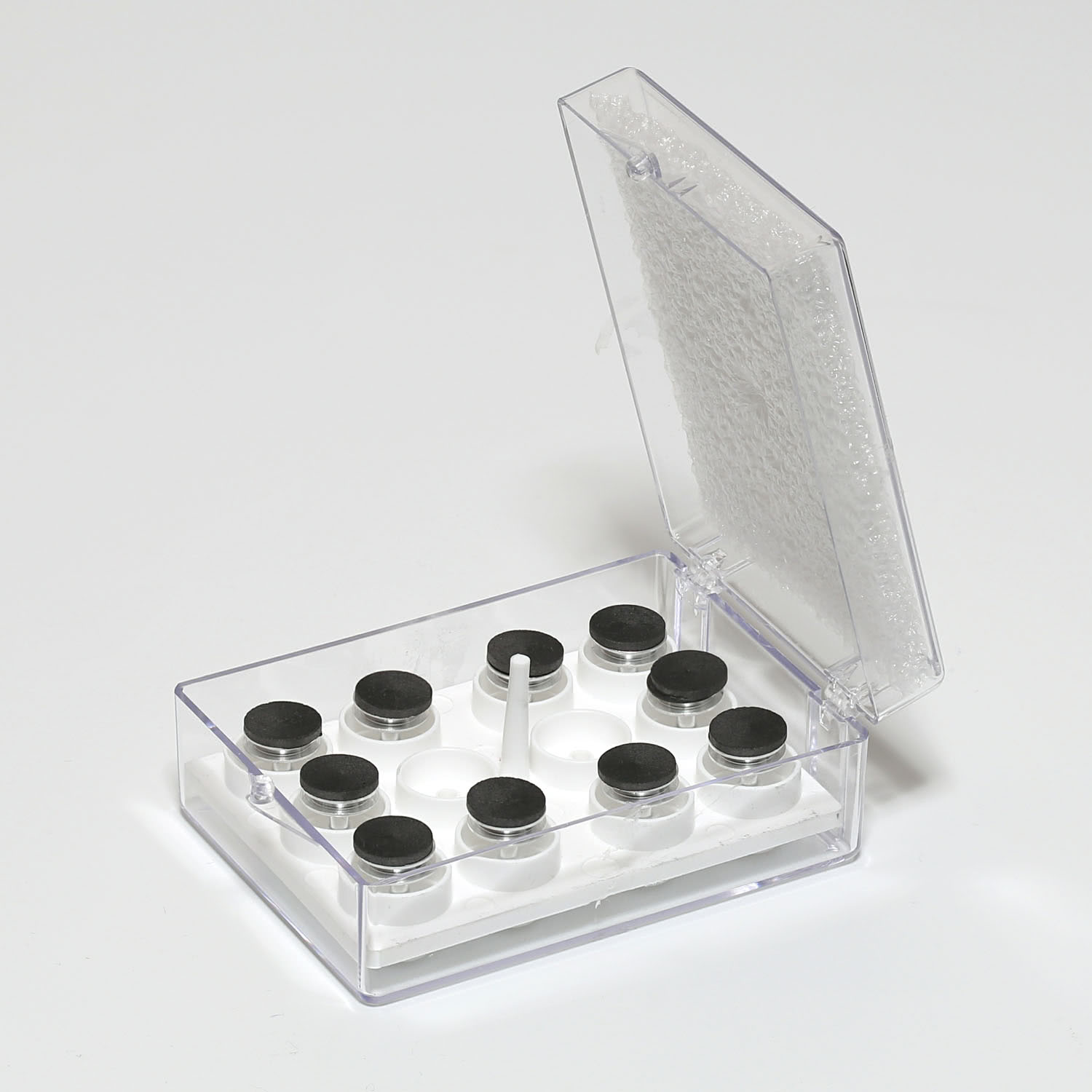 G3420_1 Graphit Scheibe auf Probenteller in Schachtel G3100P