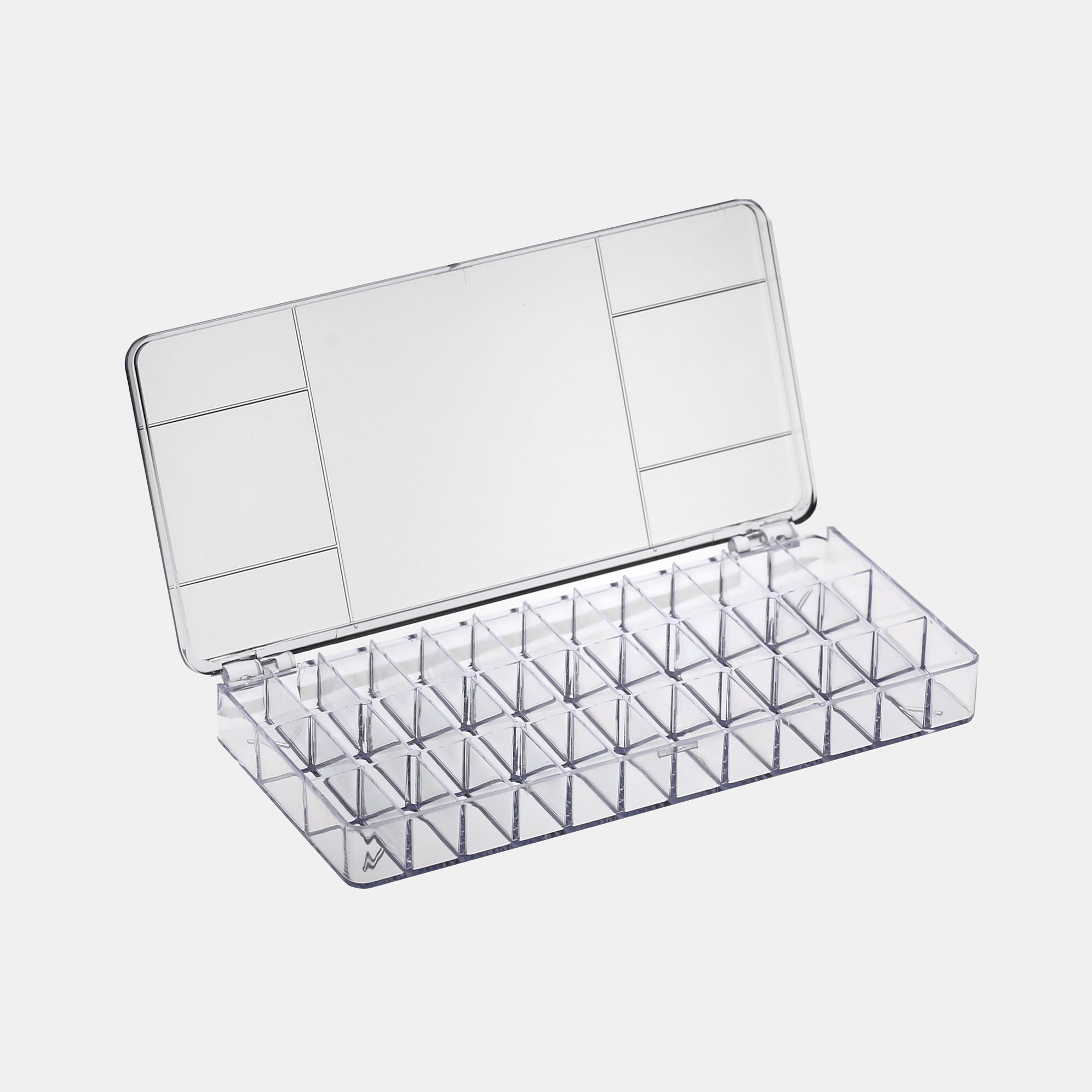 G277-36_2 Kunststoff-Schachteln mit Unterteilung & Scharnierdeckel