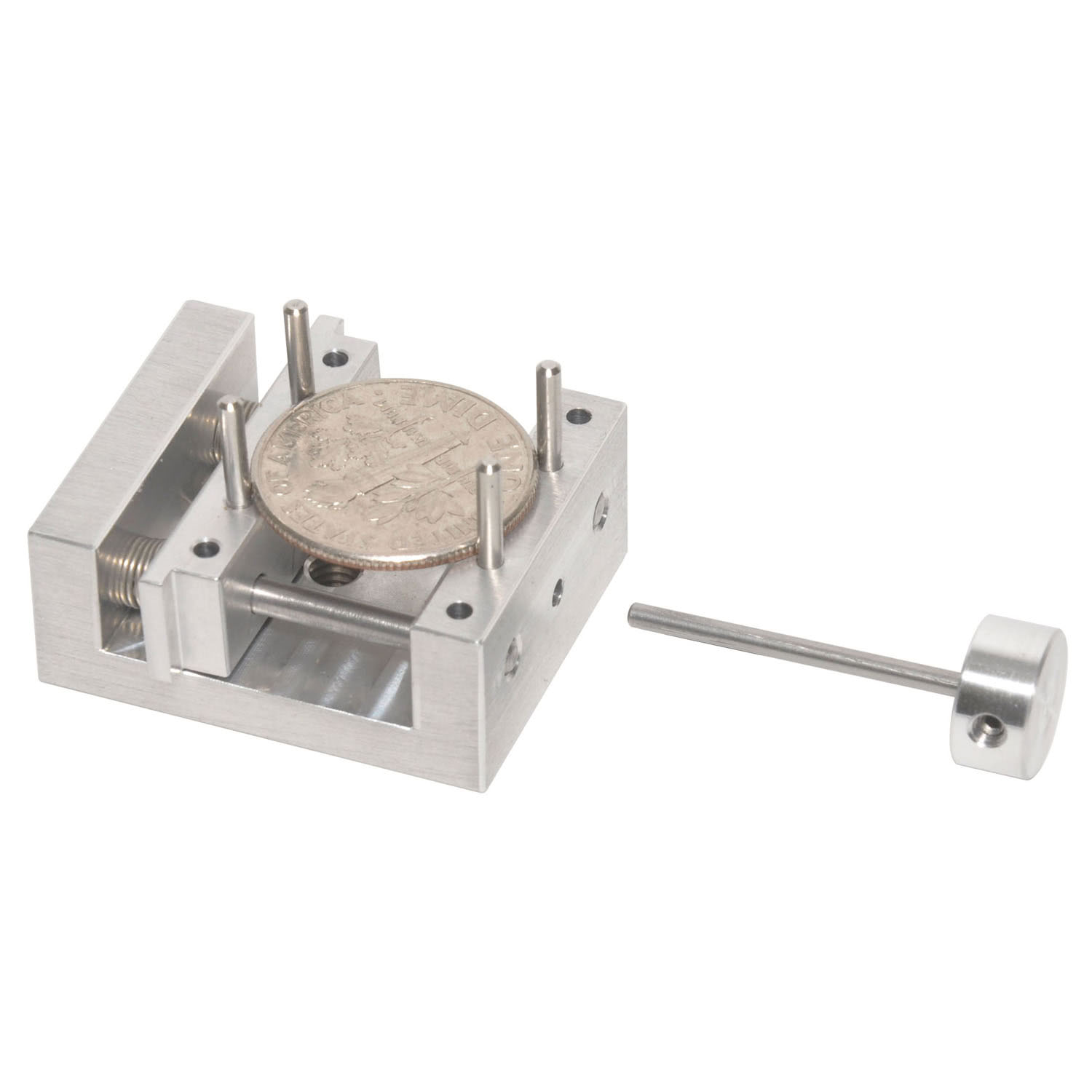 15341-4_1 Kleiner Schraubstock mit Federkraft mit M4-Gewinde (HITACHI) mit 4 versetzbaren Stiften