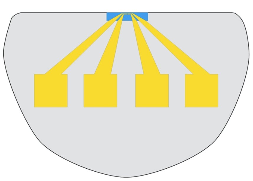NTSN100LFTAU_2 Siliziumnitrid-Lift-Out Grids mit 200 nm dicken Goldkontakten