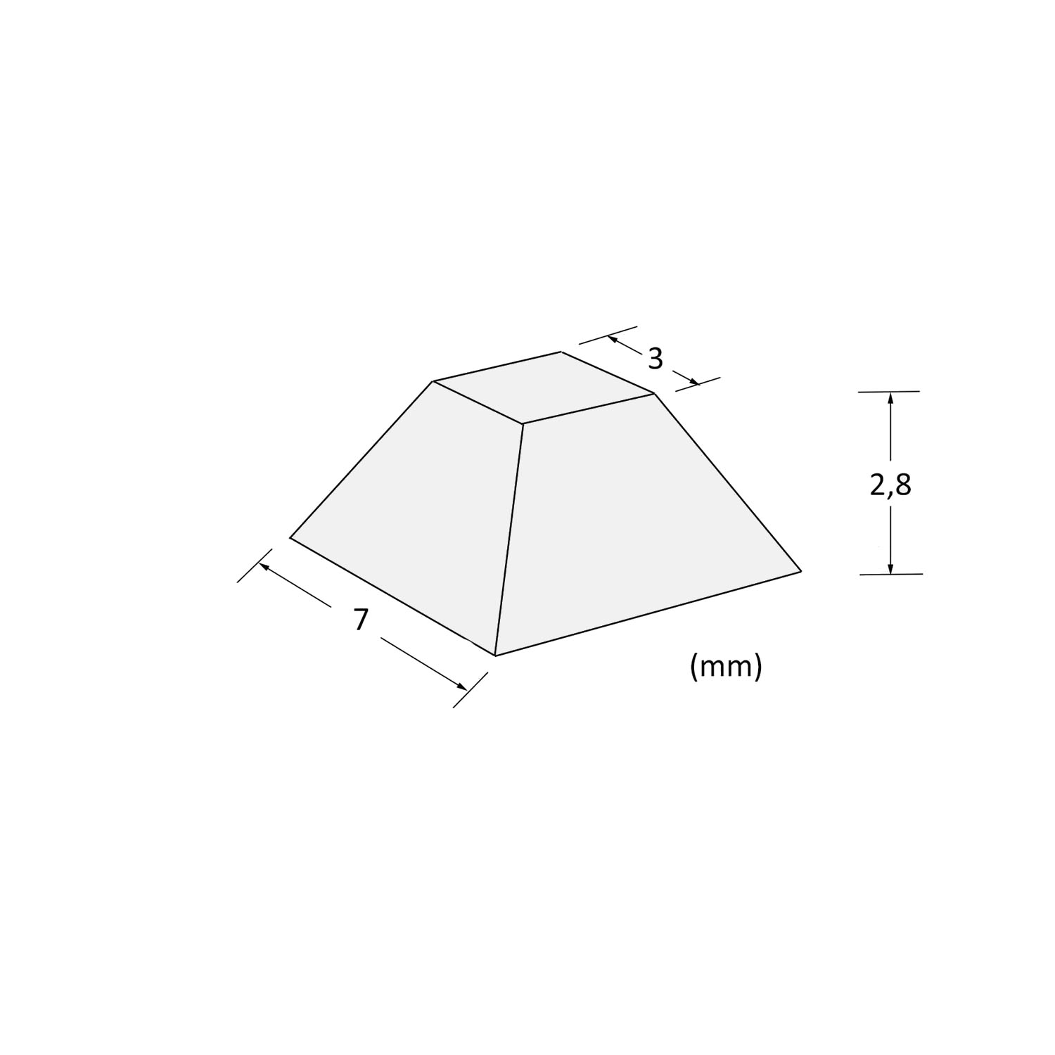 Einbettform mit 30 quadratischen Vertiefungen von je 3 x 3 mm