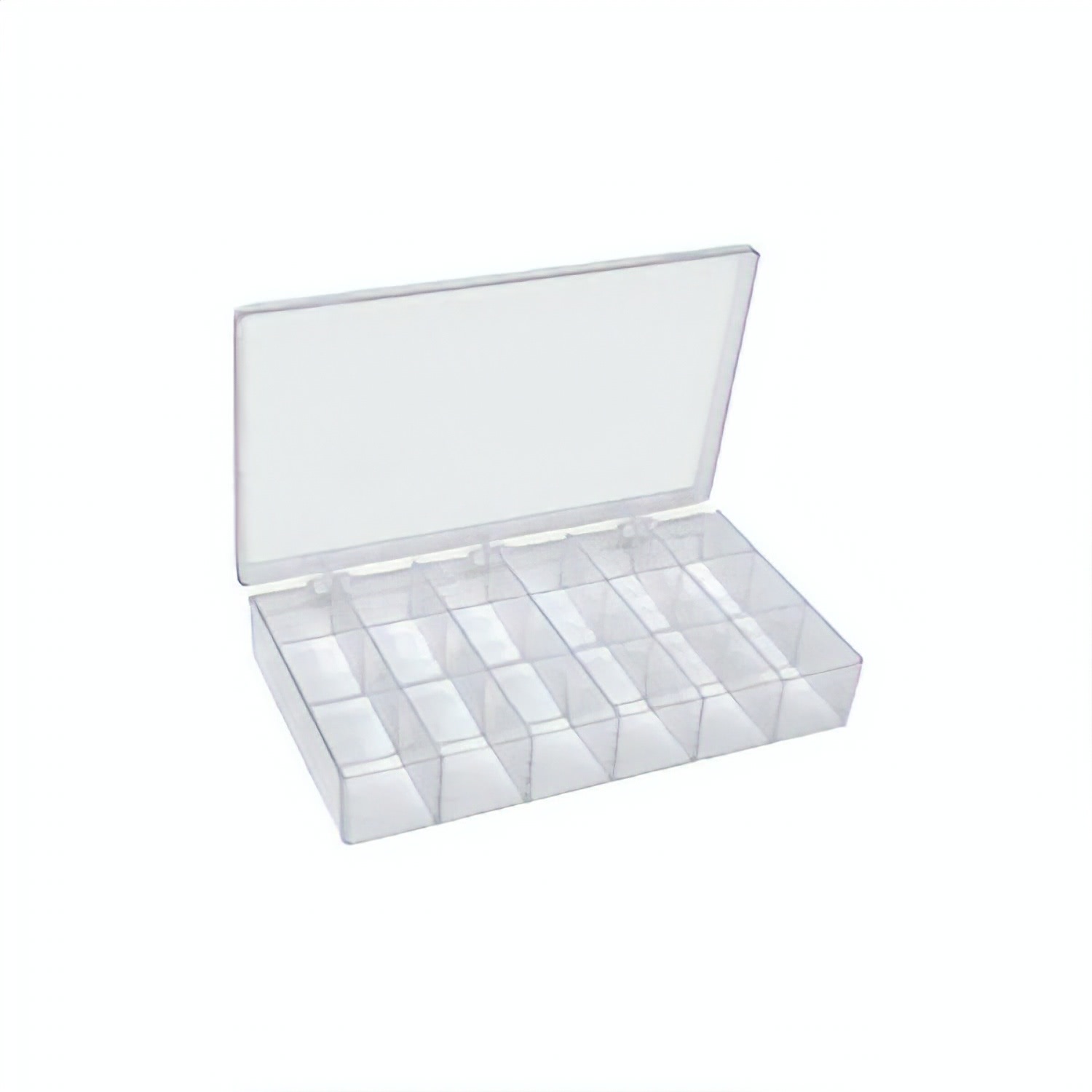 139-618_1 Aufbewahrungsschachtel aus Polystyrol mit drei Scharnieren