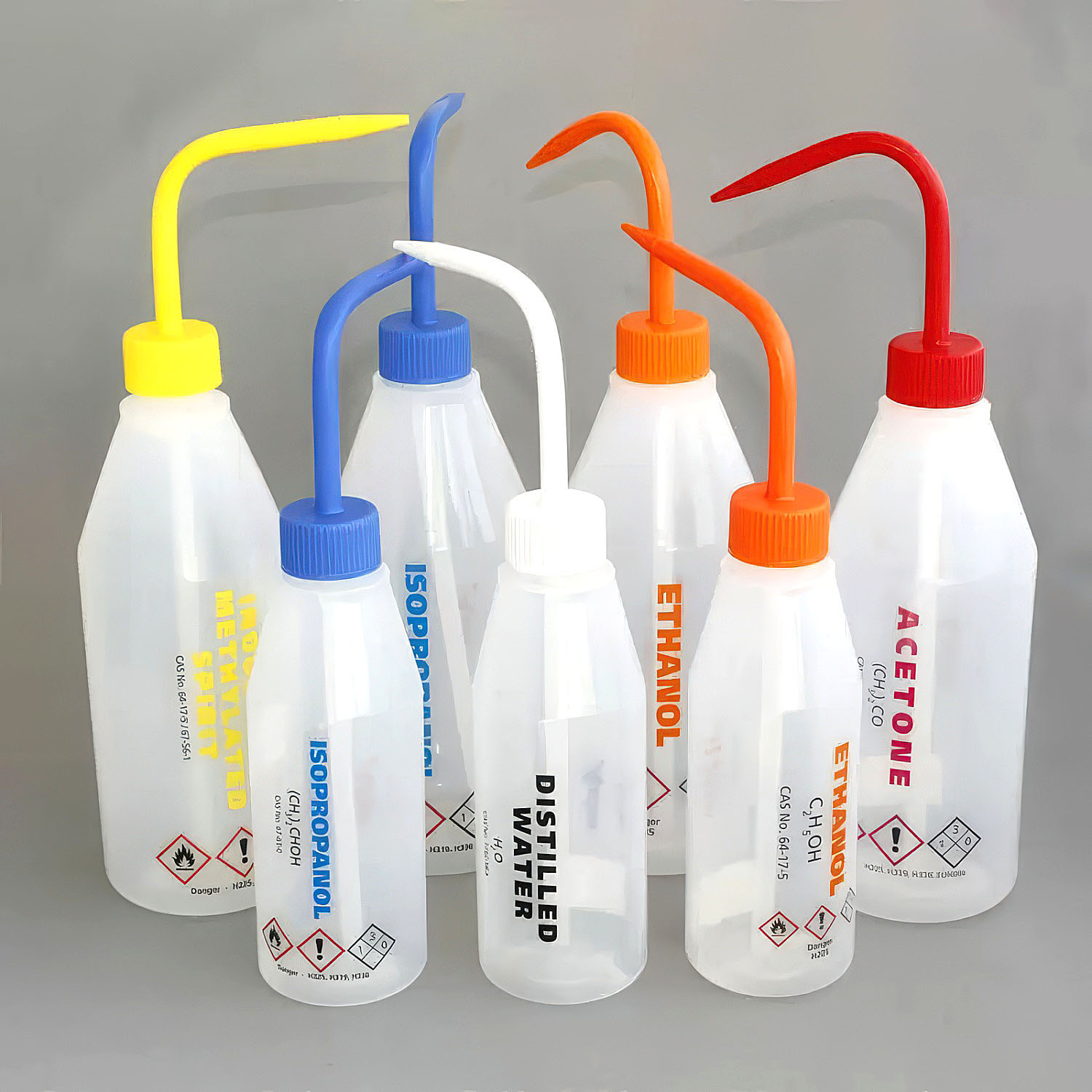 Spritzflasche mit Aufschrift "Ethanol" - Kapazität 250 ml, orange