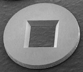 Silizium Rahmen ohne Trägerfilm, 1 Fenster 0,75 x 0,75mm, Dicke 200µm