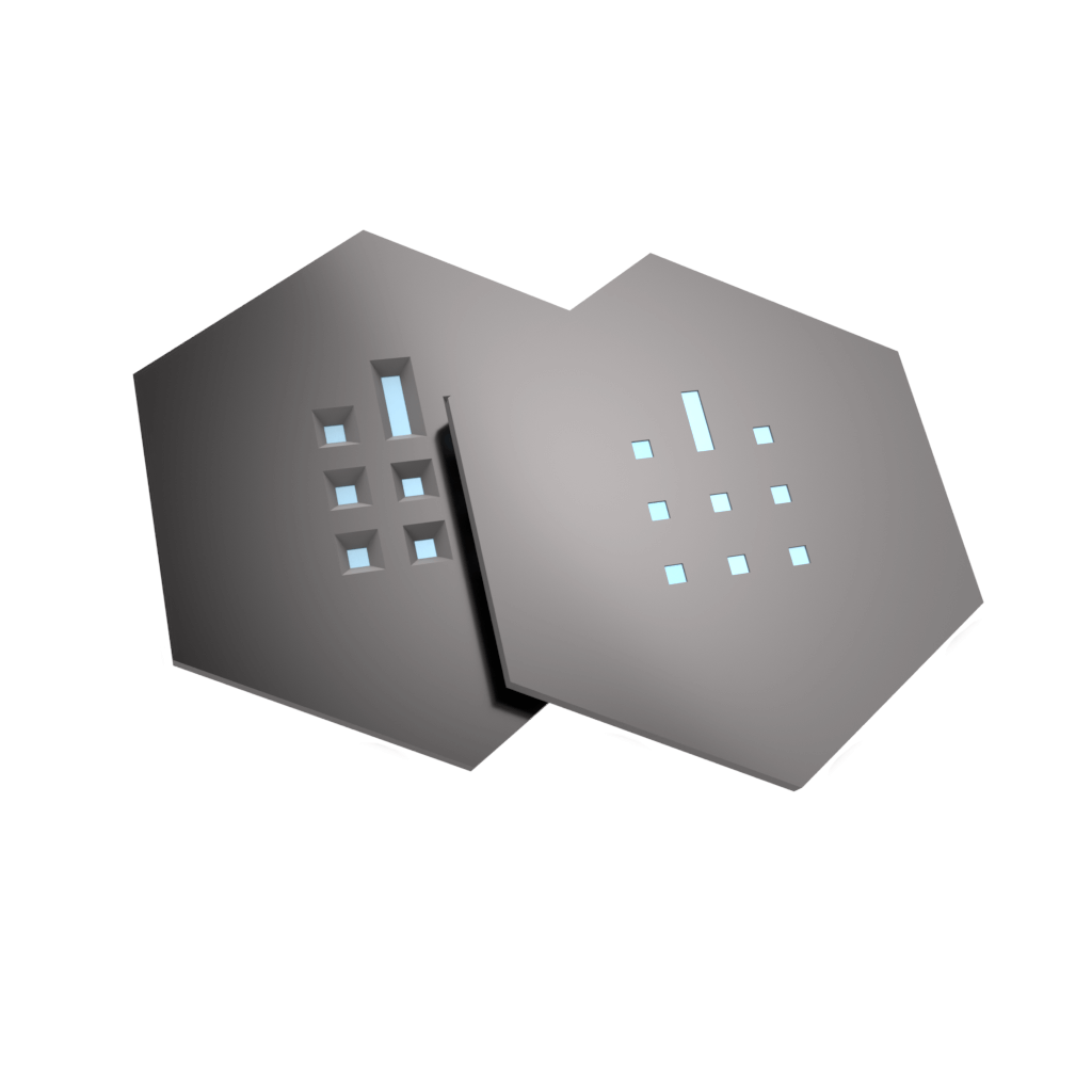 SN100-A10Q33-double-hex-dkgray Siliziumnitrid Membran - TEM Windows, Low-Stress SiN nicht porös