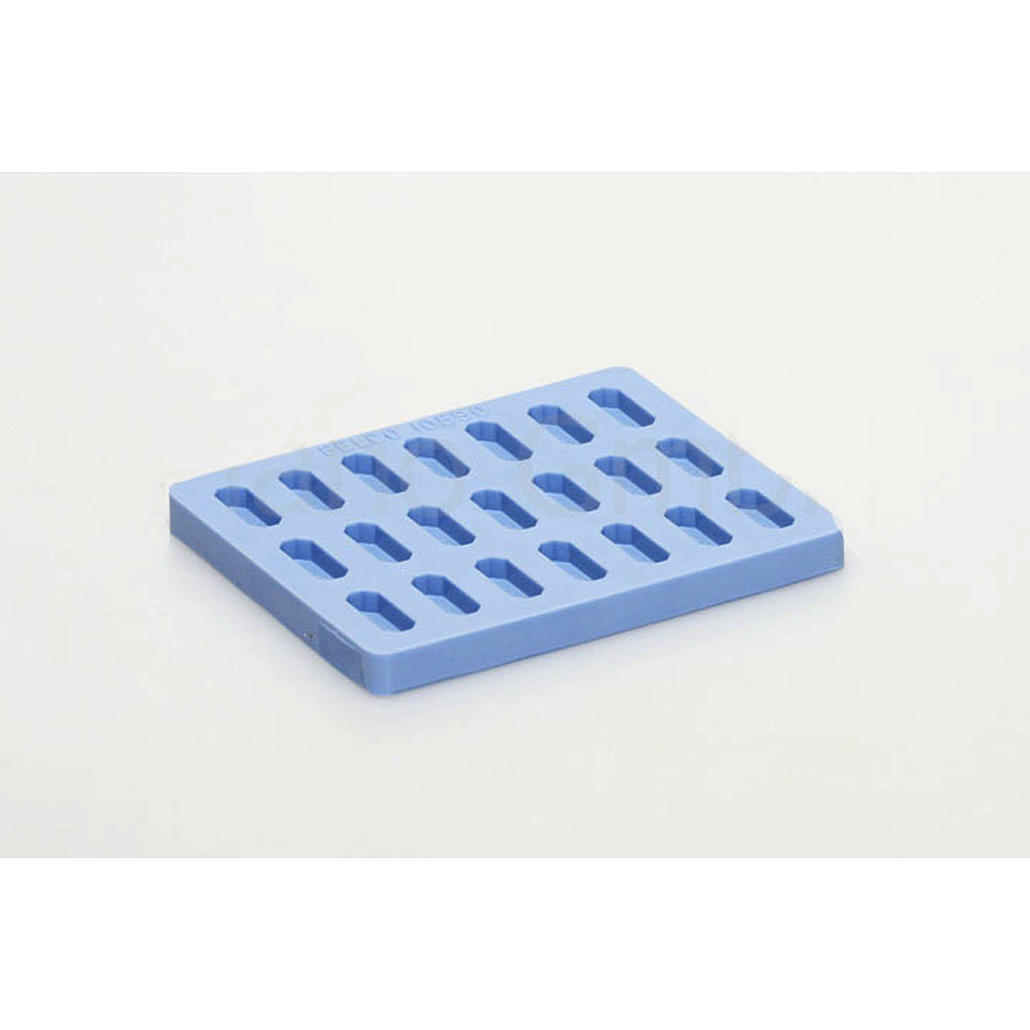 Flache Einbettungsgießform mit 21 Vertiefungen, blau