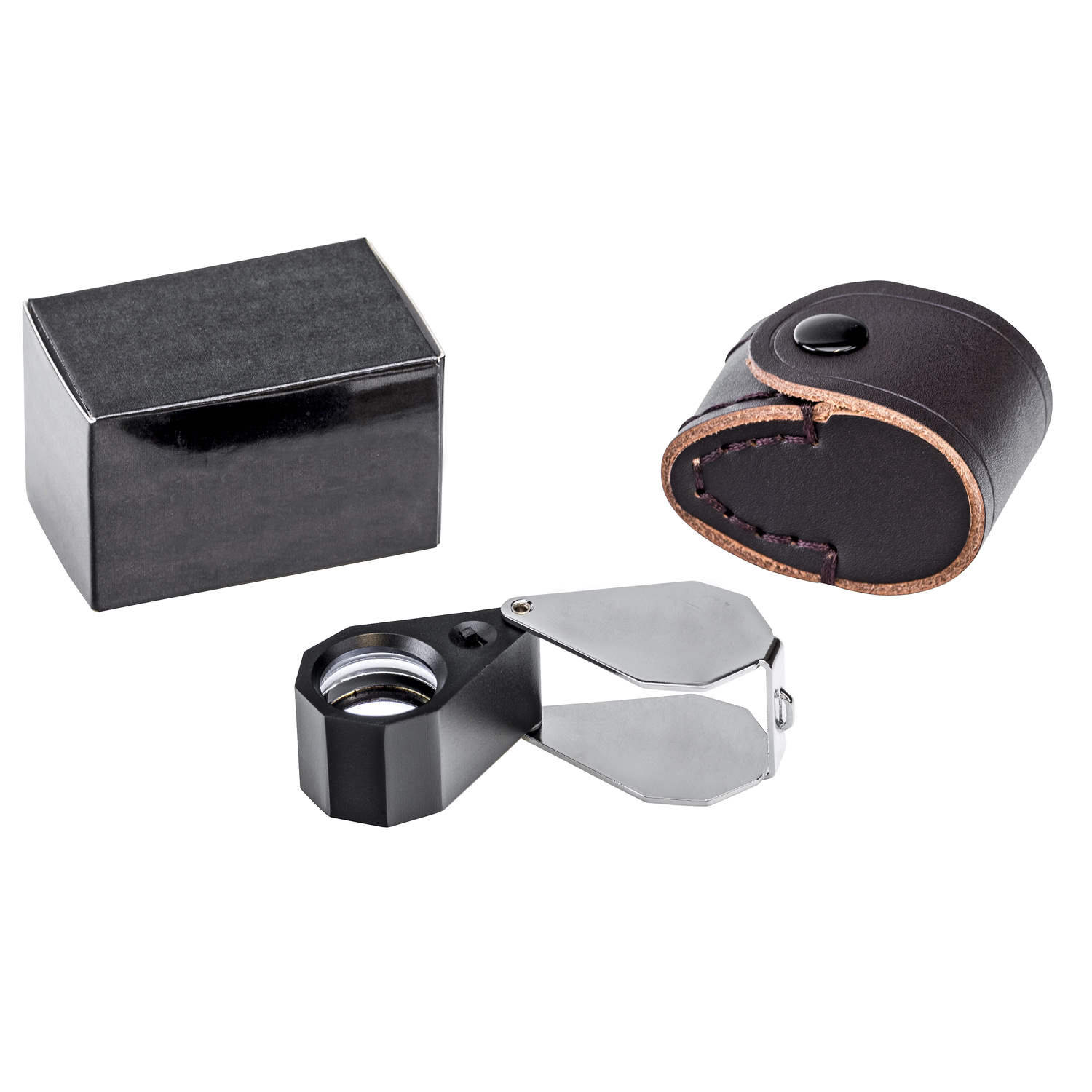 O615_2 Achromatische Klapplupe x10 mit LED & UV Beleuchtung