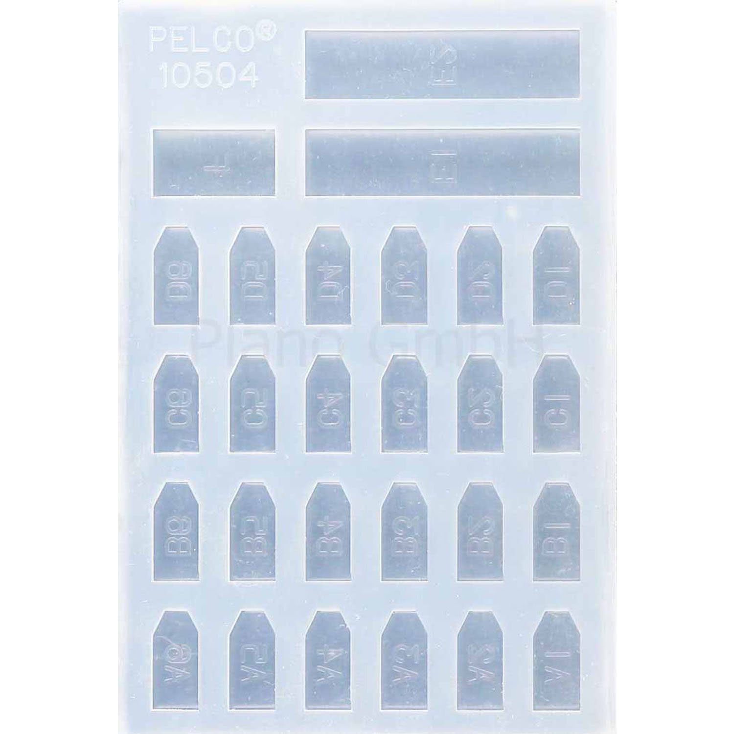 10504_1 Pelco Flacheinbettungsform mit 27 Vertiefungen, transparent
