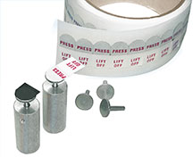 Lift-N-Press - leitfähige Haft-Aufkleber Ø 12,7 mm, leitfähig, Rolle zu 250 Stück Lift-N-Press - leitfähige Haft-Aufkleber Ø 12,7 mm, leitfähig, Rolle zu 250 Stück