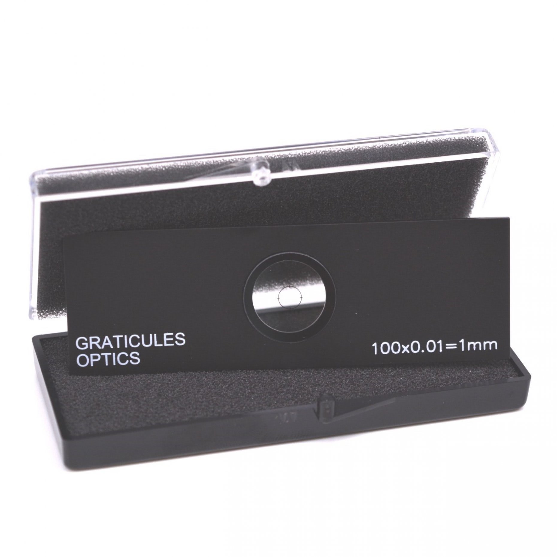 L4201G_1 Gekreuzte Objektträger-Mikrometer für Durchlicht (Länge: 1 mm, Unterteilung: 0,01 mm)