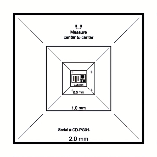 CDMS-1T Vergrößerungsstandard, 2 mm - 1 µm (montiert & unmontiert), rückführbar nach NIST