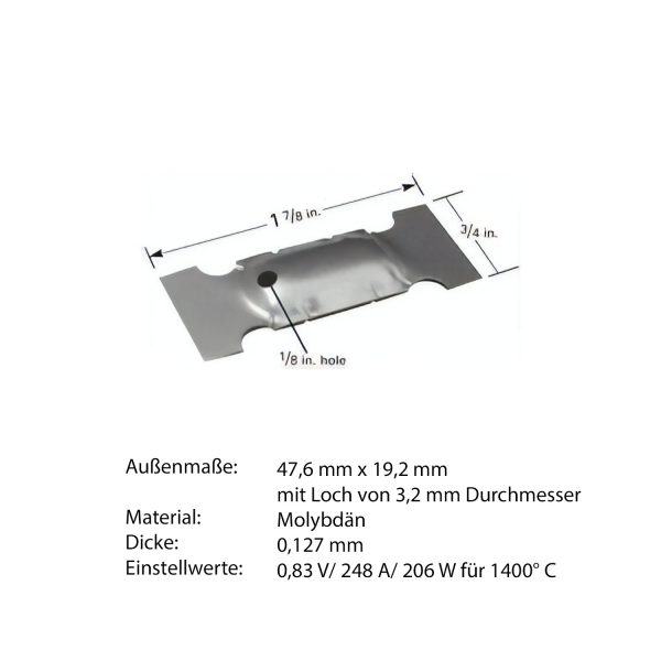 Heiz-Schiffchen mit Trog aus Wolfram