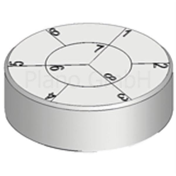Zylinder Probenteller / Probenhalter für JEOL mit Unterteilungen aus Aluminium