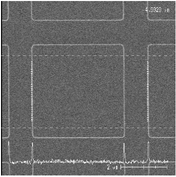 PLANOTEC Silizium-Testobjekt mit 5 µm - pitch Gitter