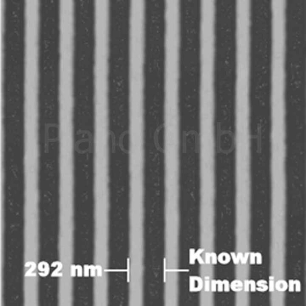 REM-Titan-Testobjekt, 292 nm (nominell) für hohe Vergrößerungen, Hochauflösung