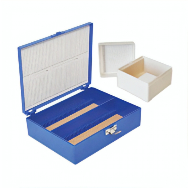 Aufbewahrungsbox Tall Slide Box aus robustem ABS für 25 oder 100 Objektträger
