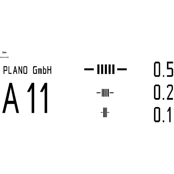 PLANOTEC Kalibrierstrukturen 500 nm - 200 nm - 100 nm (nicht zertifiziert)