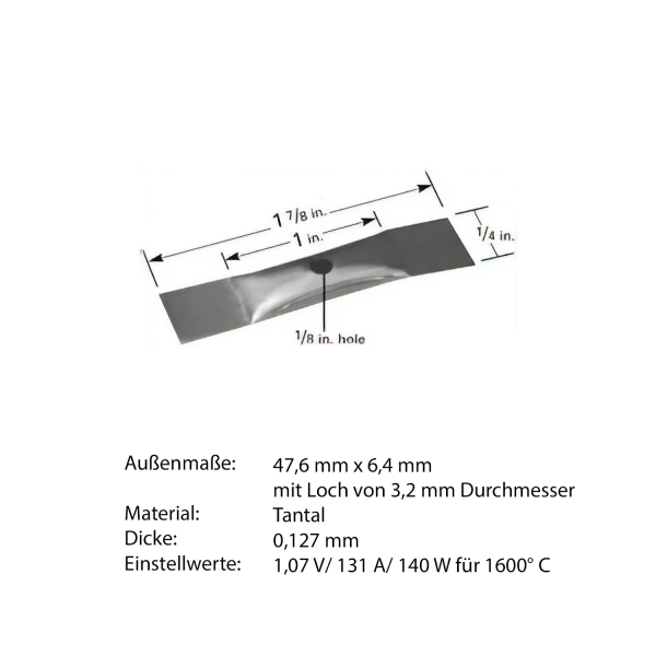 Heiz-Schiffchen mit Trog aus Wolfram