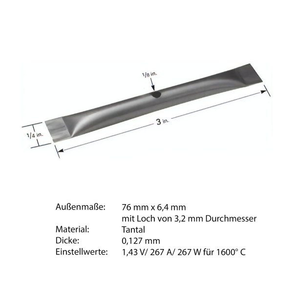 Heiz-Schiffchen mit Trog aus Wolfram